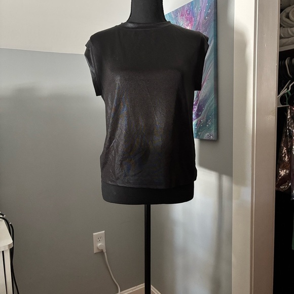 Anthropologie Porridge Elegant Black Short Sleeve Women's Tee - Picture 4 of 6